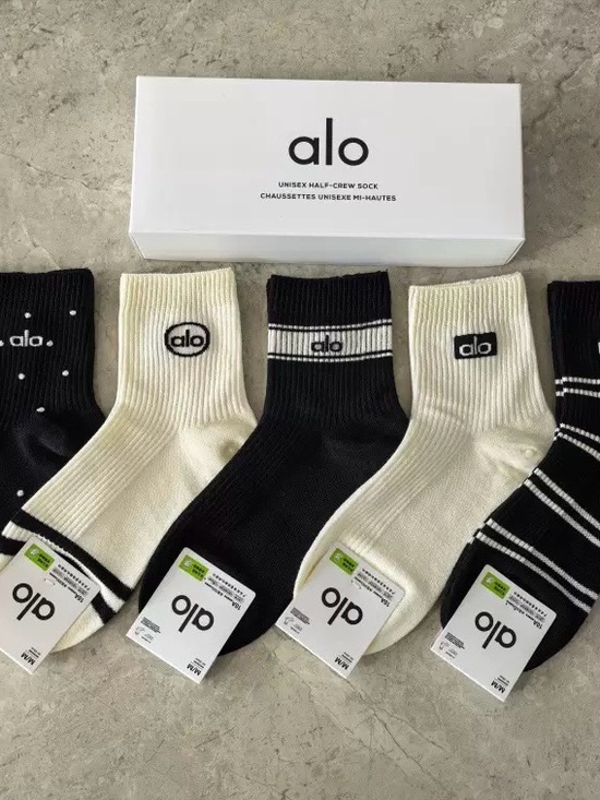 ALO Yoga Accessories - New Women’s Alo socks New in box and with tags 5 pairs size Medium